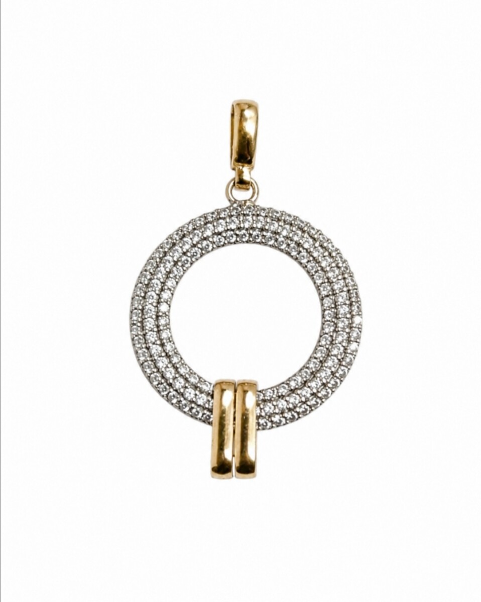Colgante aro con zirconias 