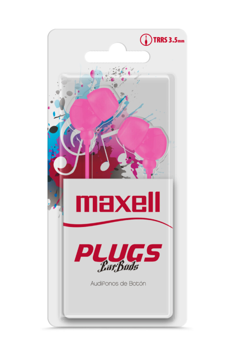 Auriculares Plug Cableados Para Celular Laptops Tablets Maxell IN-225 Rosa