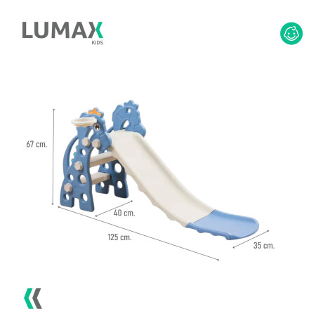 Tobogán Infantil Plástico Plegable Con Extensión Azul/Gris