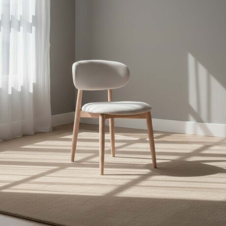 SILLA DE COMEDOR MADERA-Y-TELA NATURAL-BEIGE MIA