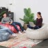 Puff Inflable Sillón Asiento Respaldo Bestway Silla Grande Variante Color Gris