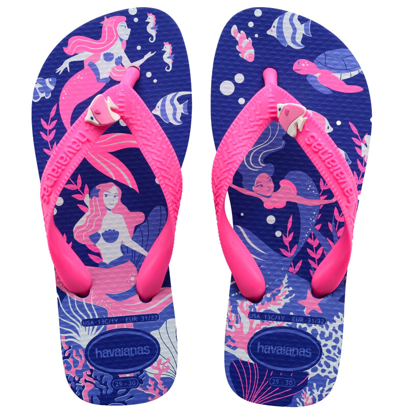 Sandalias Infantiles Havaianas Kids Fantasy Azul - Sirenas