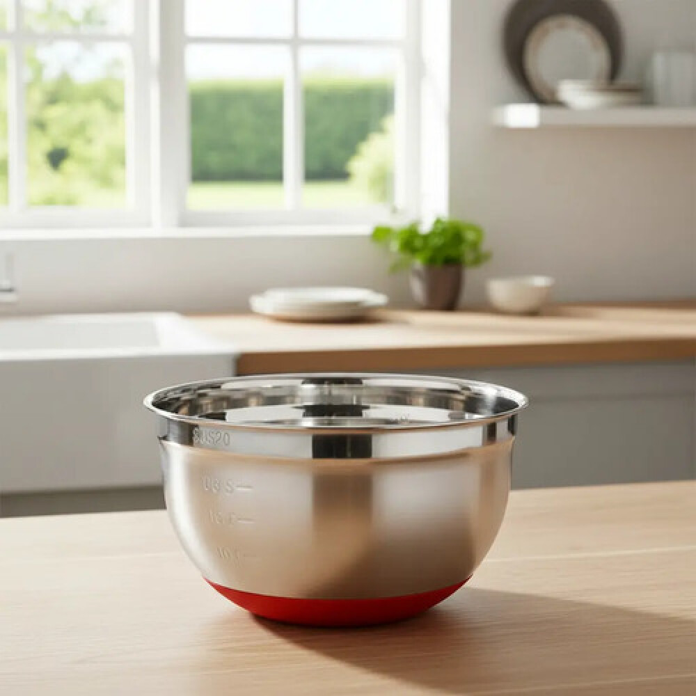 Bowl acero inox 25 cm base silicona negra PRISMA Bowl acero inox 25 cm base silicona negra PRISMA