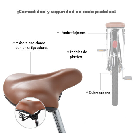 Bicicleta Urbana Rodado 26 con Canasto Vintage Beige