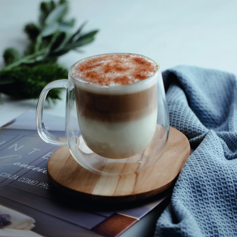 Juego 2 tazas de vidrio doble para té o capuccino -TRAMONTINA TF6618