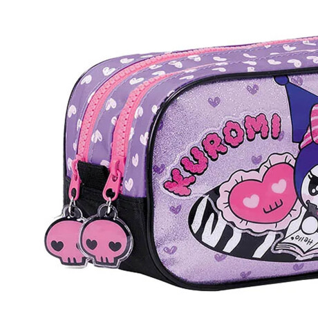 Cartuchera Kuromi Doble Cierre Gran Capacidad Violeta