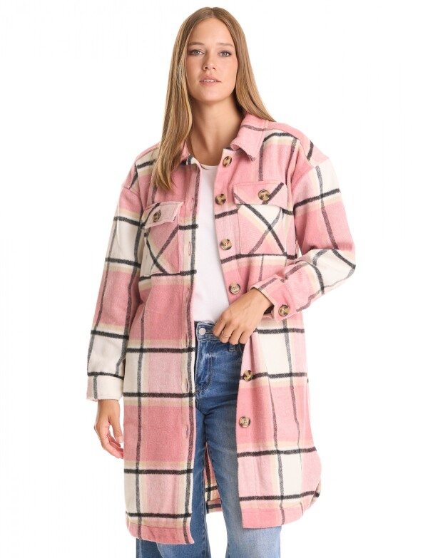 Sobrecamisa Larga Cuadros MULTI/ROSA