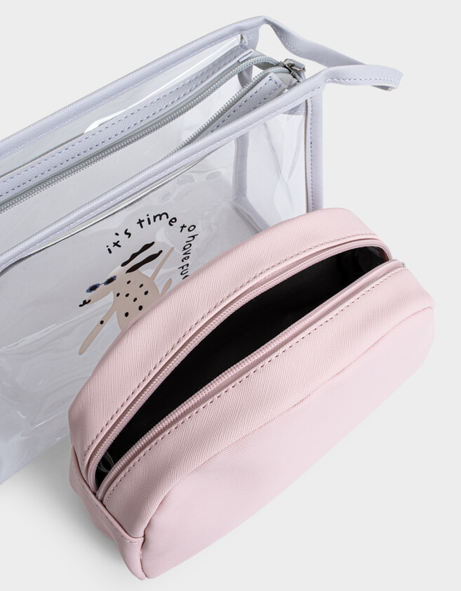 Porta Cosméticos Estampados Set De Porta Cosméticos Perrito - Combinacion Bicolor