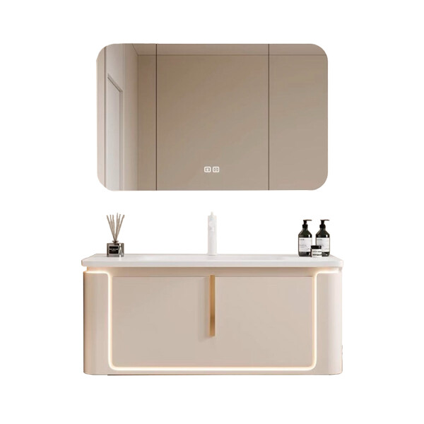 CONJUNTO DE BAÑO HABITARE MODELO LD-5078-80M / MUEBLE + ESPEJO C/ LUZ LED 780*150*700 Conjunto De Baño Habitare Modelo Ld-5078-80m / Mueble + Espejo C/ Luz Led 780*150*700