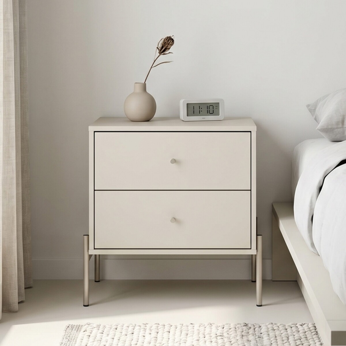 Mesa de Luz Jasper - Off White Mate / Champagne 