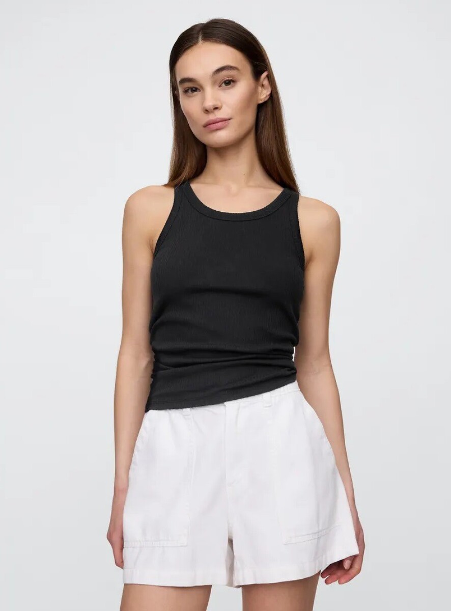 Musculosa Ribbed Mujer - Black 22 