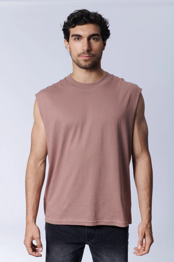 Musculosa oversize Marron