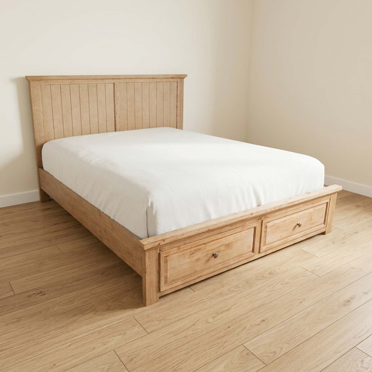 CAMA C/ CAJONES - KING MADERA-ACACIA NATURAL-BEIGE WESTPORT 