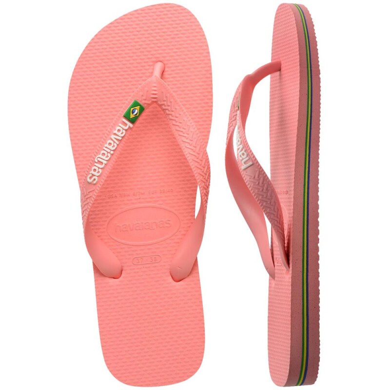 Sandalias Havaianas Brasil Logo Hombre Rosa Mango