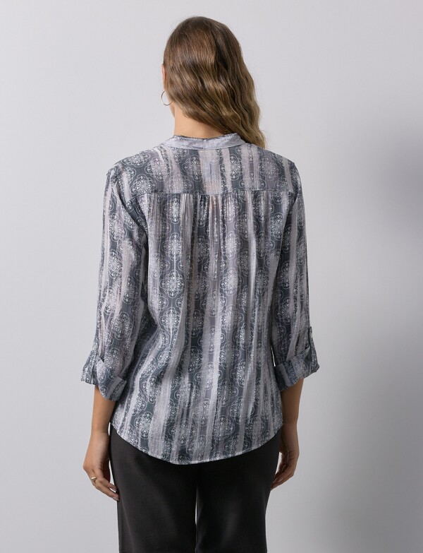 Blusa Gasa Print NEGRO/GRIS