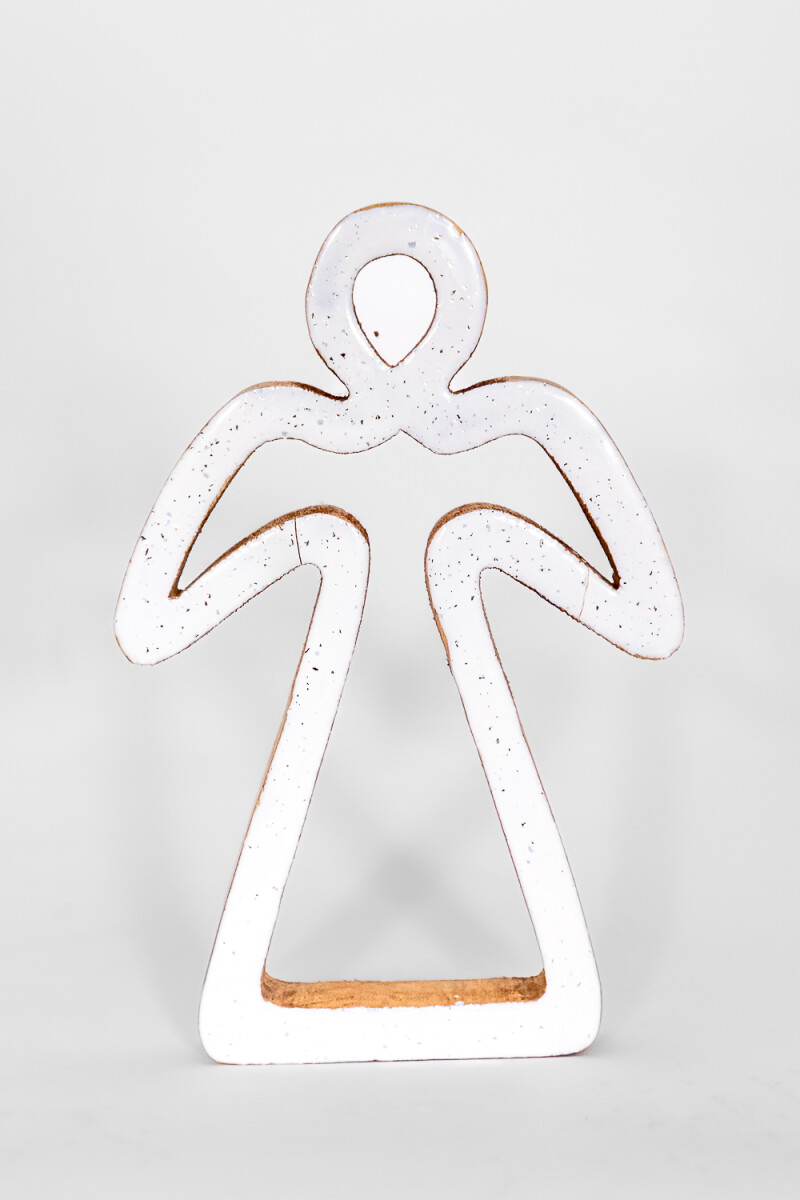 Deco Navidad ángel De Madera Foil - Color Unico 