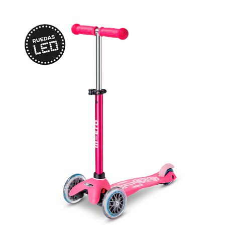 Monopatín 3 en 1 Micro Deluxe LED Ajustable con 3 Ruedas ROSA