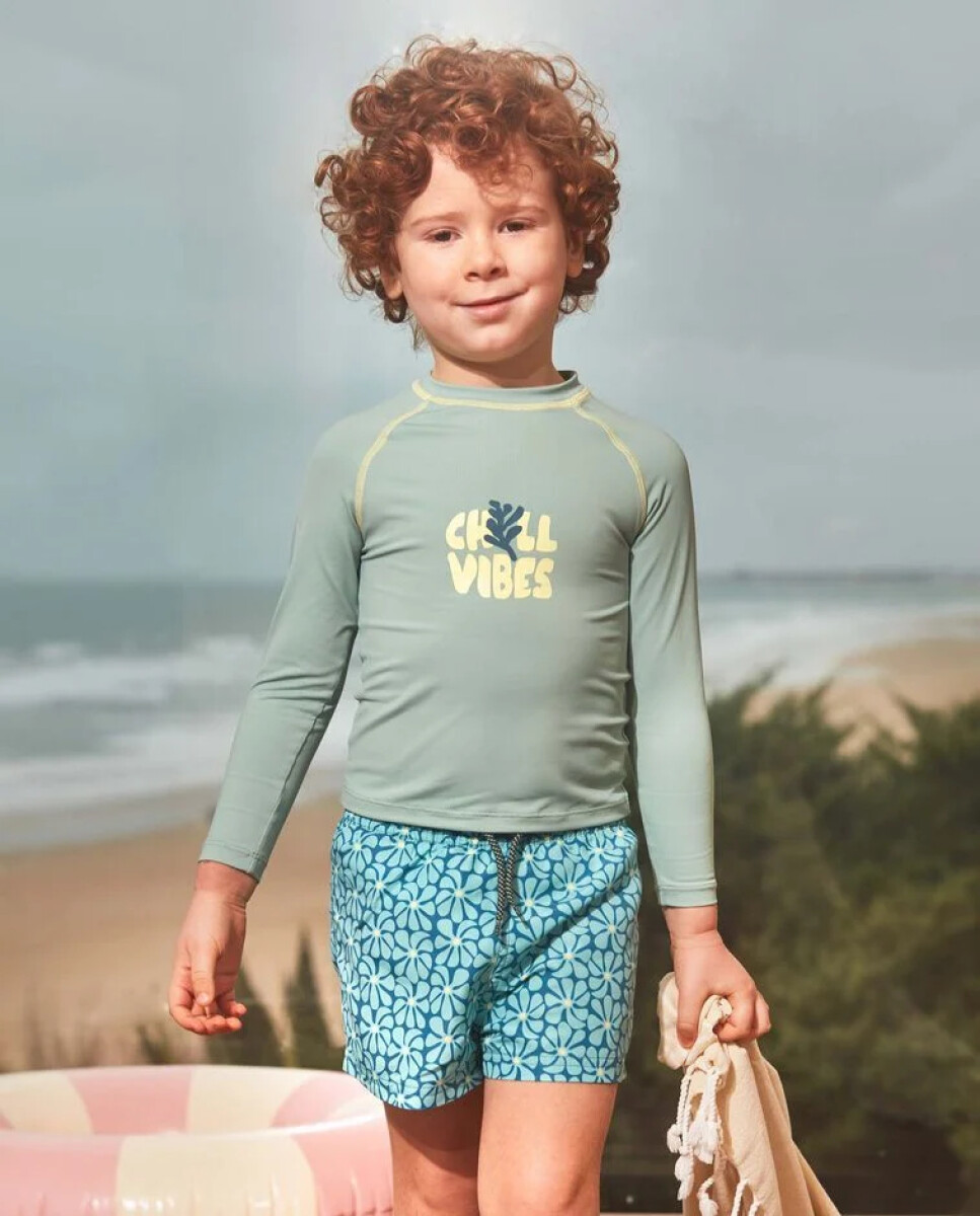 Camiseta Proteccion Retro Flower - Verde 