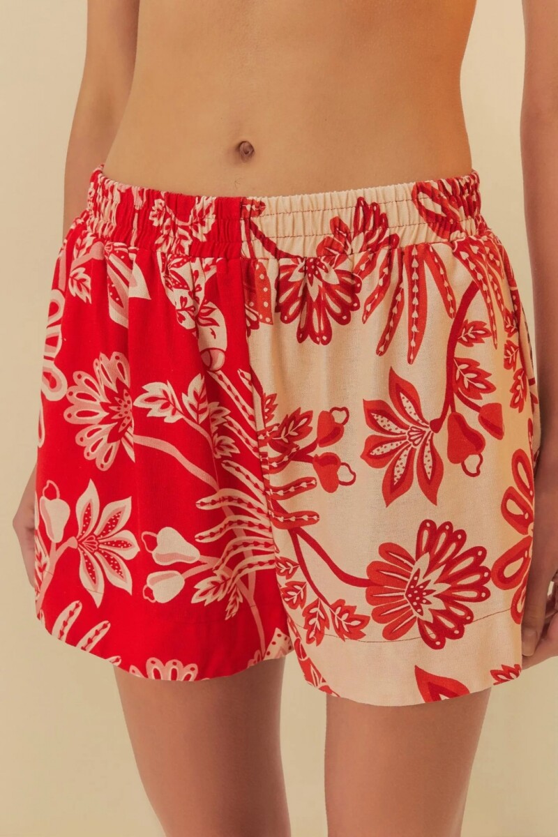 SHORT FLORAL Rojo