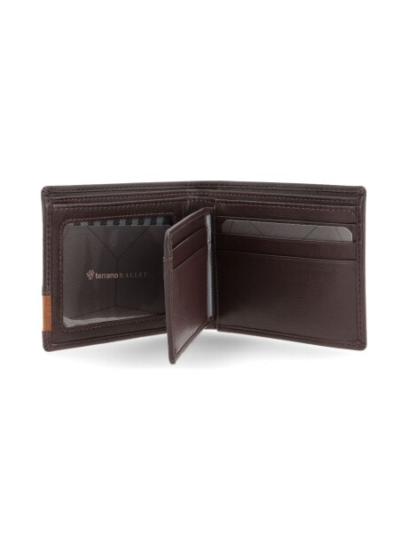 Billetera Cuero Con Grifa Marron