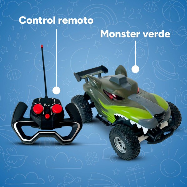 Auto A Control Remoto Recargable Monster Todo Terrreno Atrix Color Verde