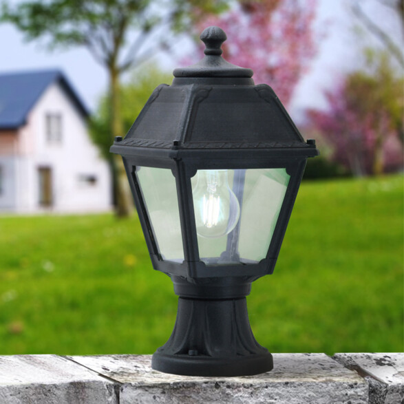 Farol pedestal colonial negro IP55 MIKROLOT/MARY FL0564