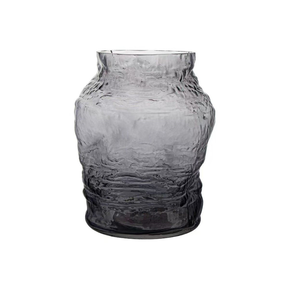 FLORERO VIDRIO LABRADO 14.5x14.5x22CM GRIS 