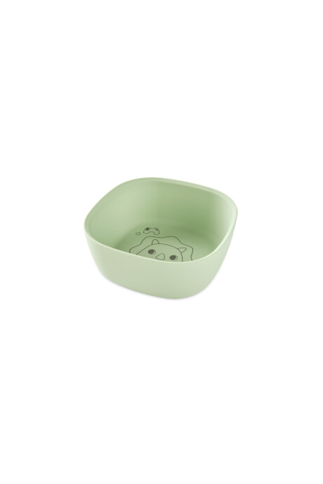 Bowl de silicona, verde, diseño dino Sin color