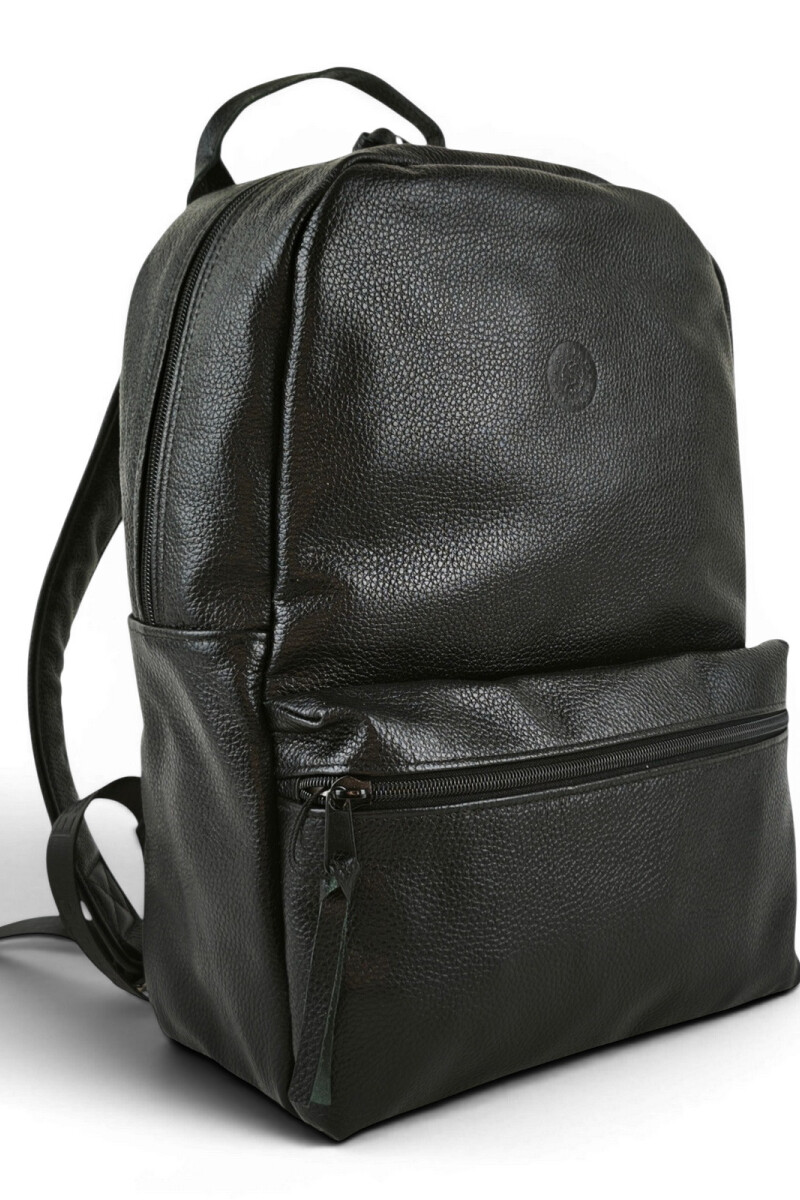 Mochila de cuero urbana Negro