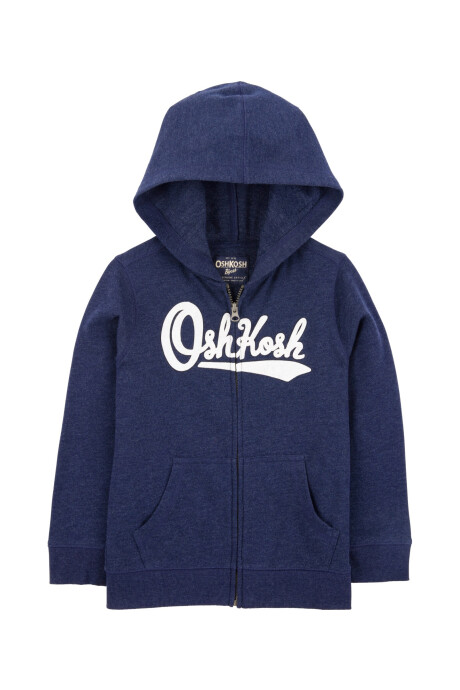 Campera de algodón, con capucha y logo Sin color