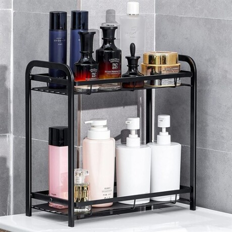 Organizador de metal negro para mesa Negro