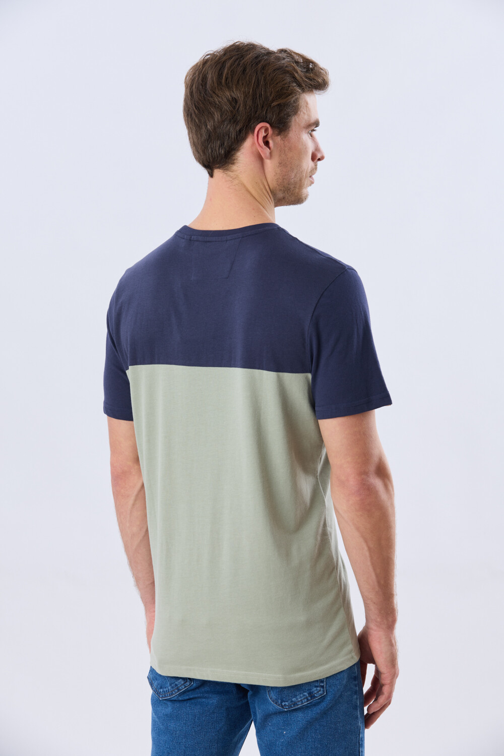 REMERA RAYADA DE ALGODÓN Pistacho