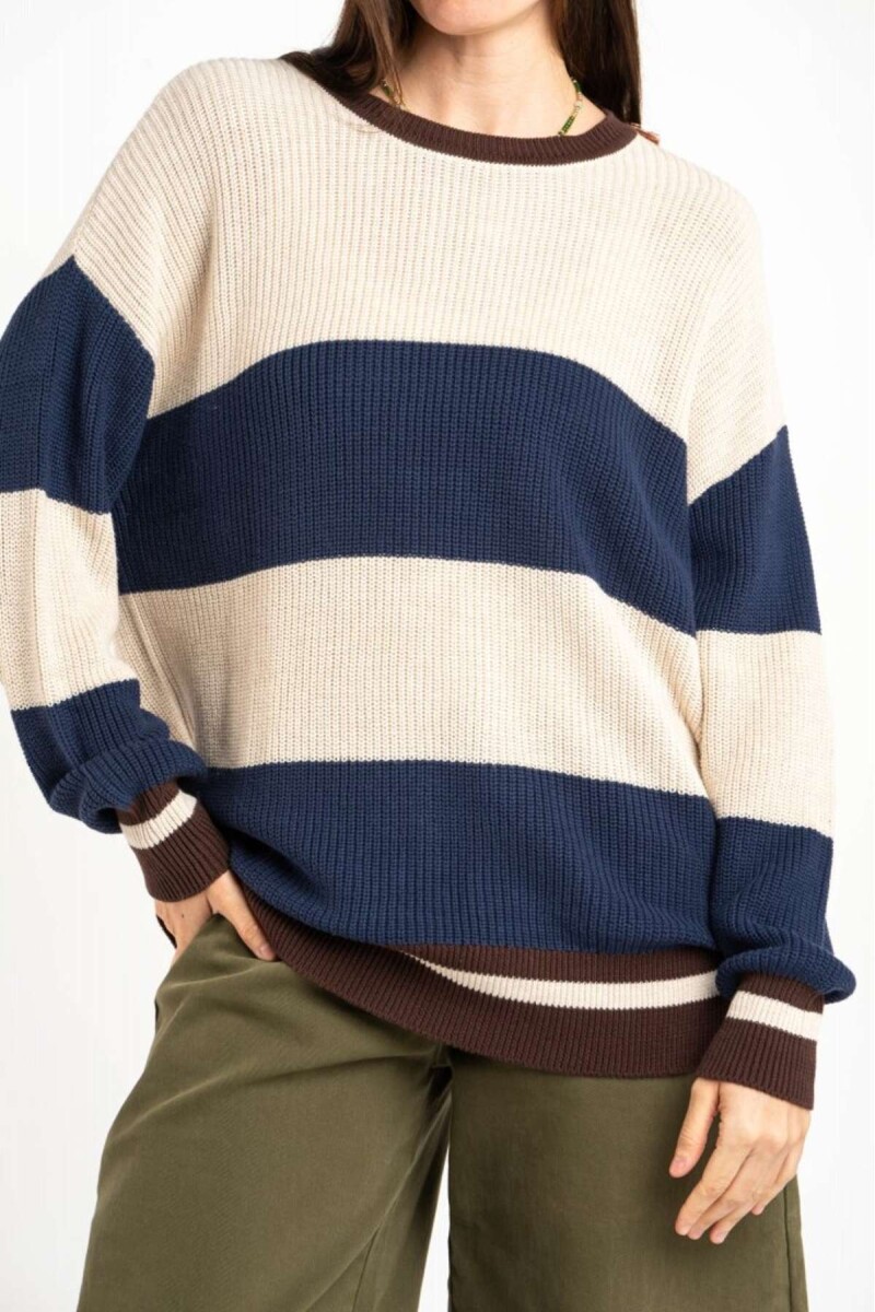 Sweater Rayado - Marino 