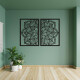 Díptico Mandala Calada 103 X 70 Cmts Madera Decor Negro