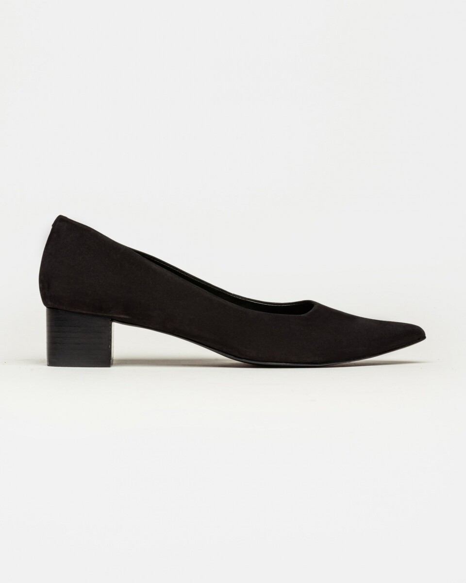 Stiletto Alanis en cuero nobuk - Negro 