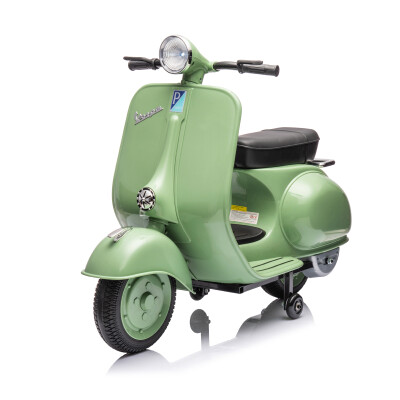 Moto a batería para niños Vespa color verde Moto a batería para niños Vespa color verde