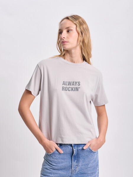Remera estrellas bordadas Gris Claro