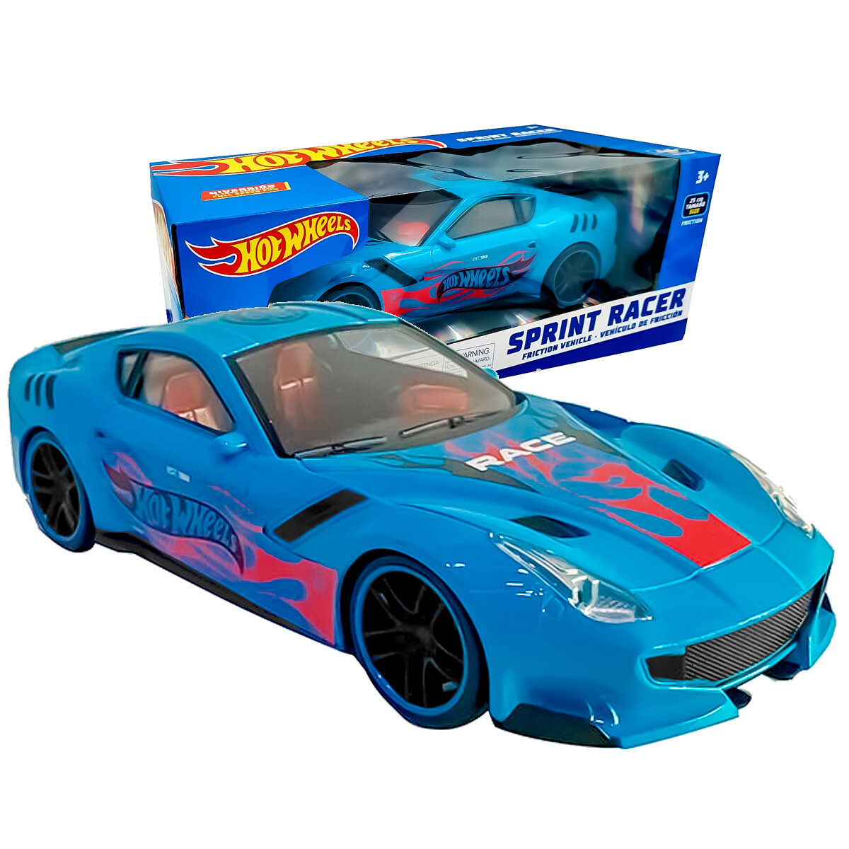 Hot Wheels Auto Fricción De Juguete Sprint Racer 25cm - Azul 
