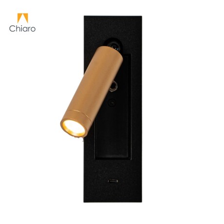 Portátil led de pared con SPOT móvil y puertos USB y USB-C Portátil led de pared con SPOT móvil y puertos USB y USB-C