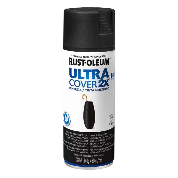 Esmalte aerosol mate 340Gr Negro Rust Oleum