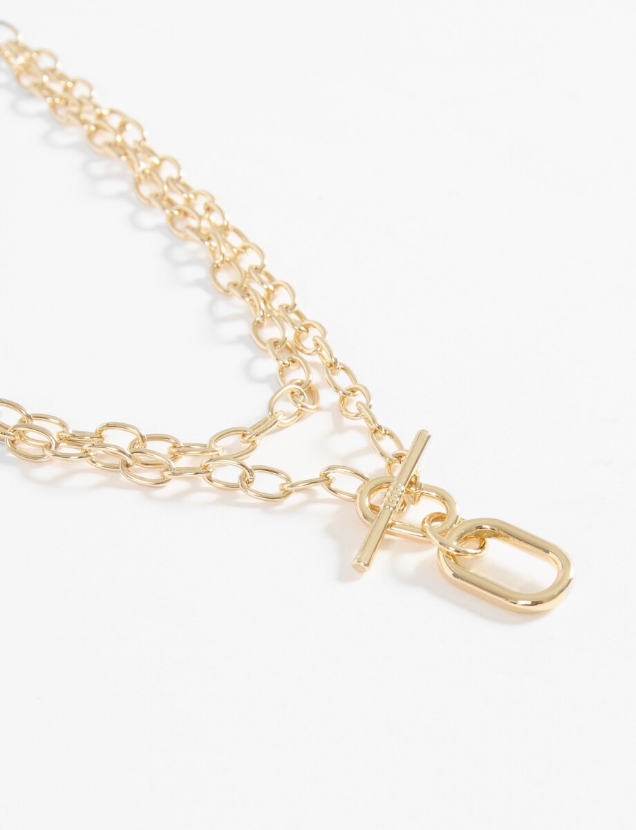 Collar cadena dije curvo - dorado 