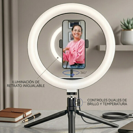 Aro de luz led Klasse con tripode 26×39cm | Ajuste de brillo y tonos Aro de luz led Klasse con tripode 26×39cm | Ajuste de brillo y tonos