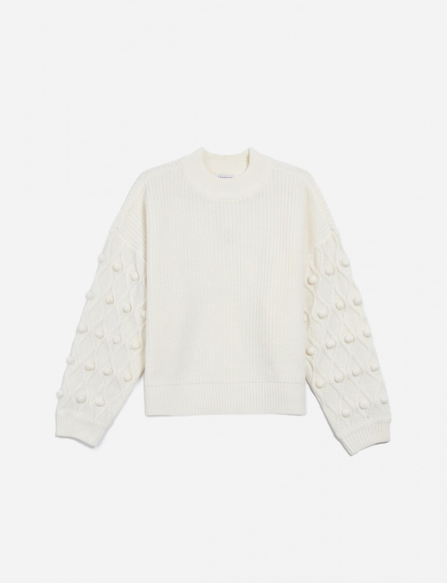 Sweater con estructura en mangas - Mujer - BLANCO 