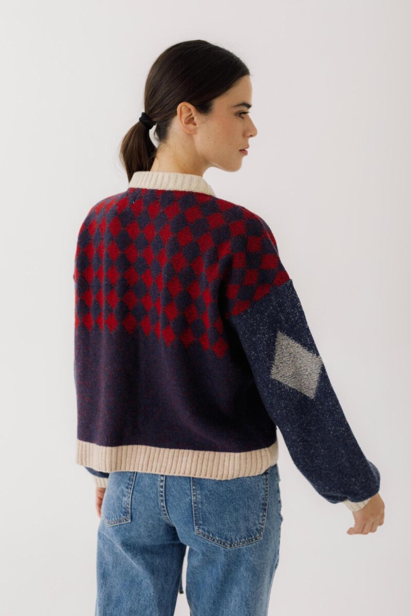 PRE VENTA Cardigan Rombos Azul