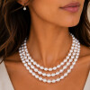Collar Triple Rio de MOON con perlas de rio y broche de plata 925 Collar Triple Rio de MOON con perlas de rio y broche de plata 925