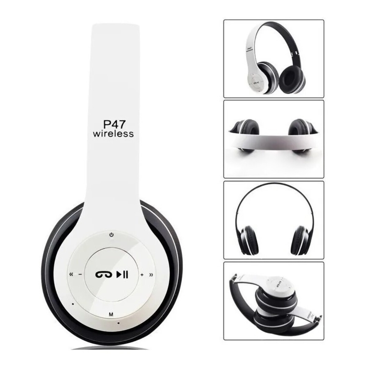 Auriculares Manos Libres Bluetooth Mp3 Radio Fm Sd Calidad - Variante Color Blanco 