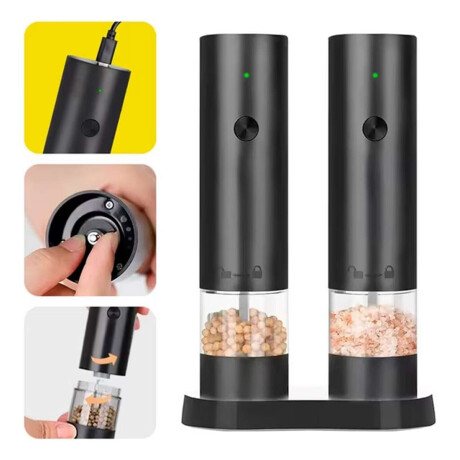 Set de molinillo de sal y pimienta eléctrico Negro