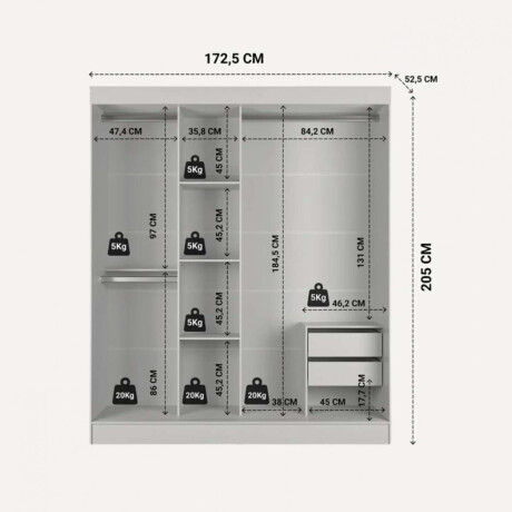 Ropero 3 Puertas Wardrobe Blanco Mate