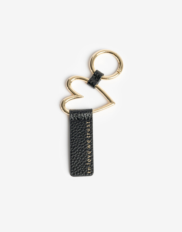 Llavero Cuero/PU Llavero Y Bag Charm De Strap Corazón - Combinacion Bicolor