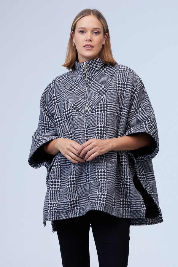 Poncho Zip NEGRO/BLANCO